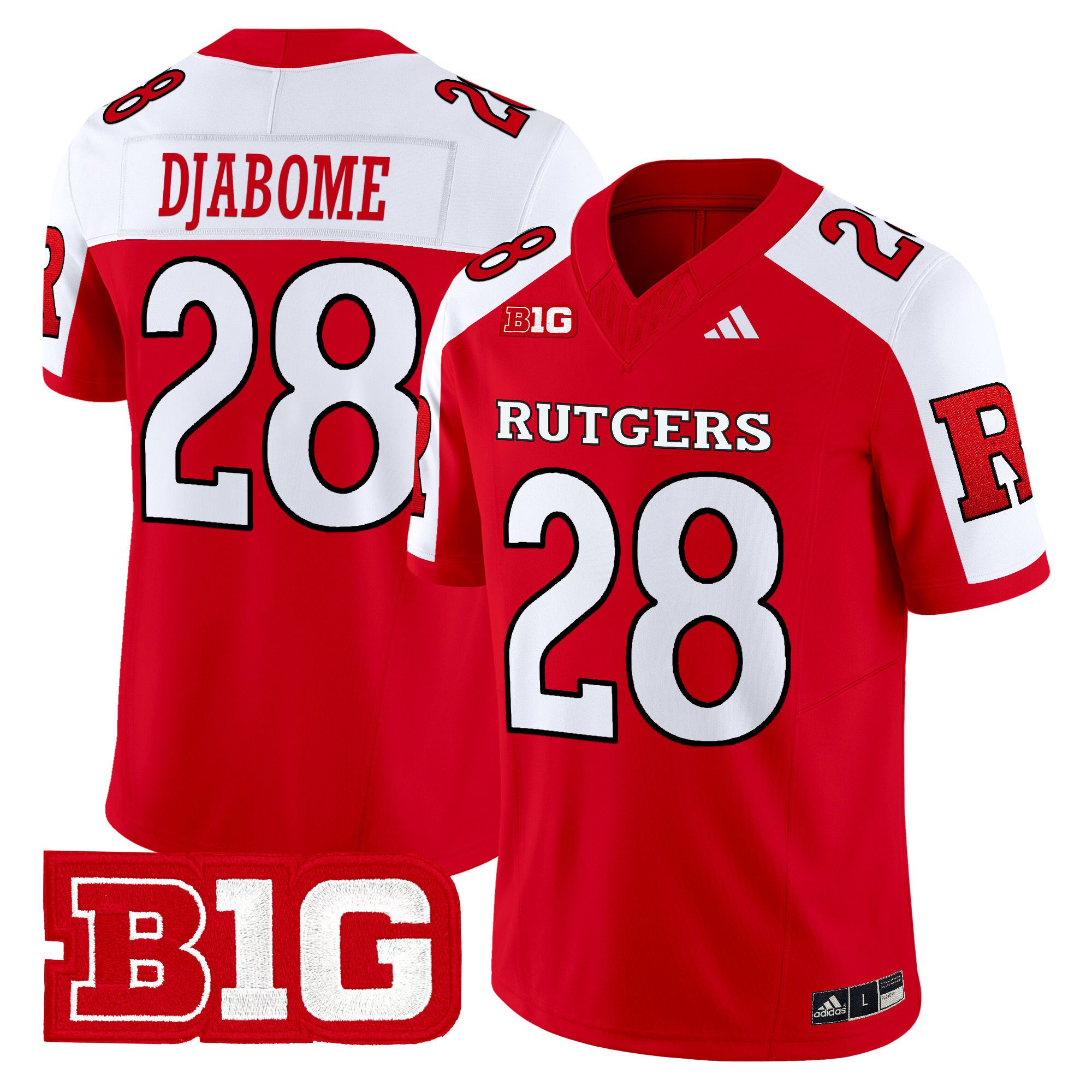 Men Rutgers Scarlet Knights #28 Djabome Red 2024 Vapor Limited NCAA Jersey